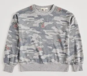 Z Supply Girls Audrey Rose Camo Long Sleeve